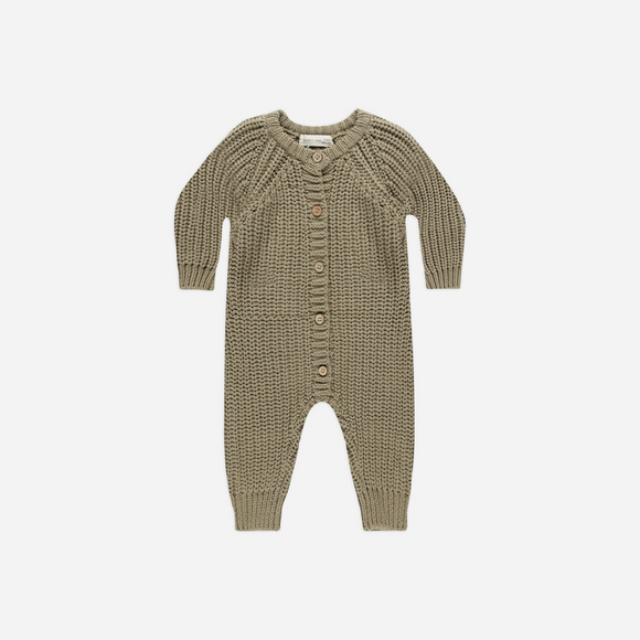 Quincy Mae - Chunky Knit Jumpsuit - Olive