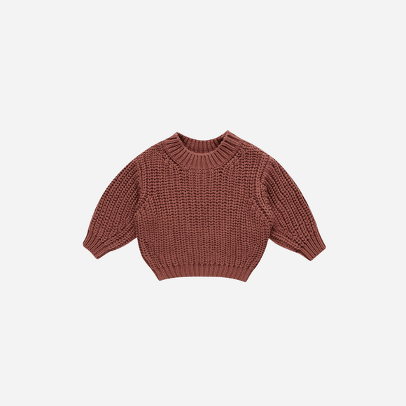 Quincy Mae - Chunky Knit Sweater - Cranberry