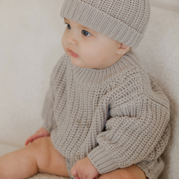 Quincy Mae - Chunky Knit Sweater - Fog