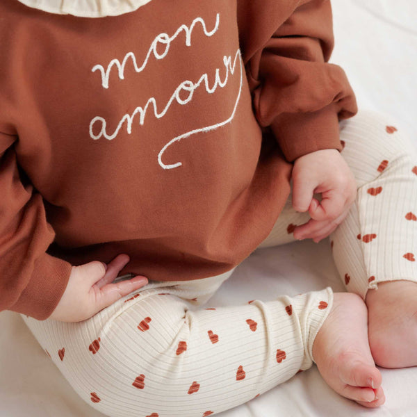 Quincy Mae - Collared Sweatshirt - Mon Amour