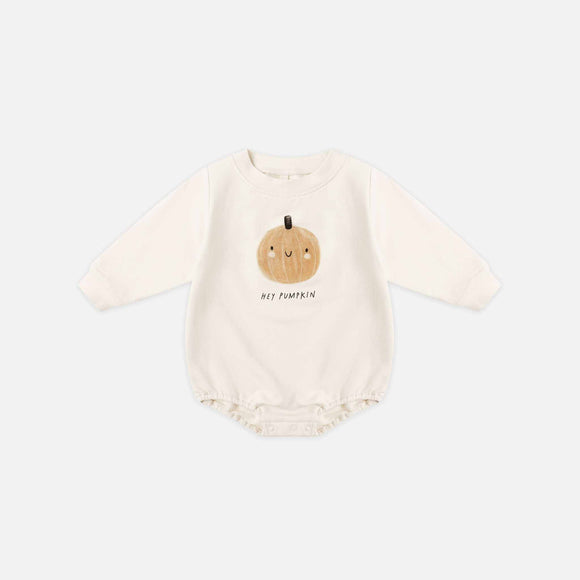 Quincy Mae - Crewneck Bubble Romper - Pumpkin