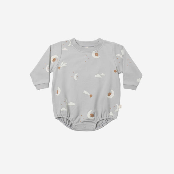 Quincy Mae - Crewneck Bubble Romper Sky Friends