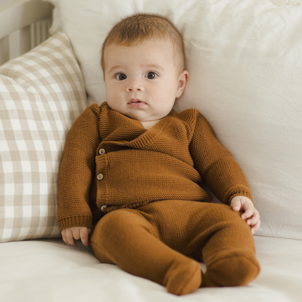 Quincy Mae - Footed Knit Pant - Cinnamon