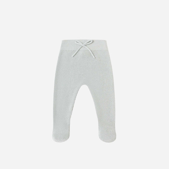 Quincy Mae - Footed Knit Pant - Ice Blue