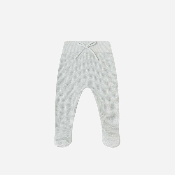Quincy Mae - Footed Knit Pant - Ice Blue