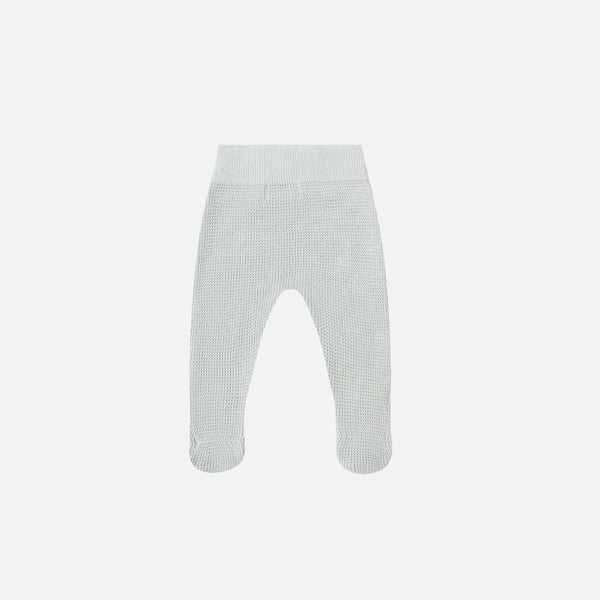 Quincy Mae - Footed Knit Pant - Ice Blue