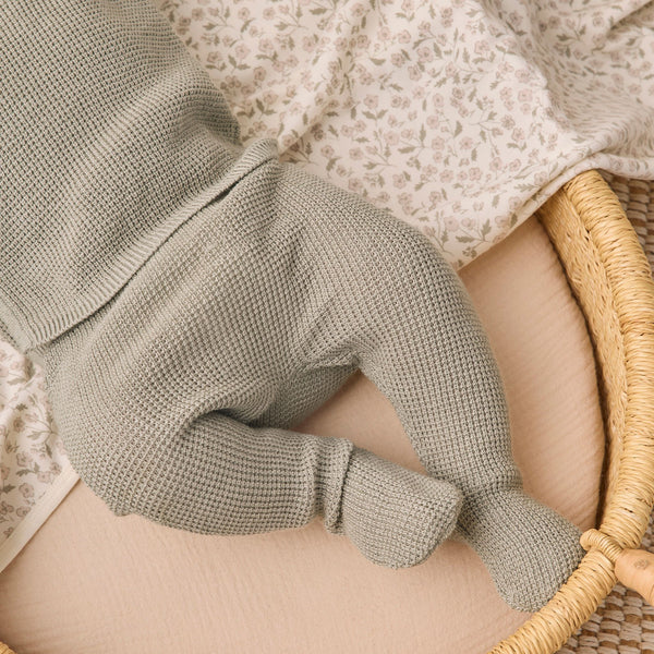 Quincy Mae - Footed Knit Pant - Laurel