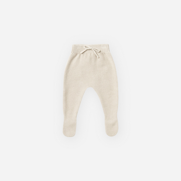 Quincy Mae - Footed Knit Pant- Natural