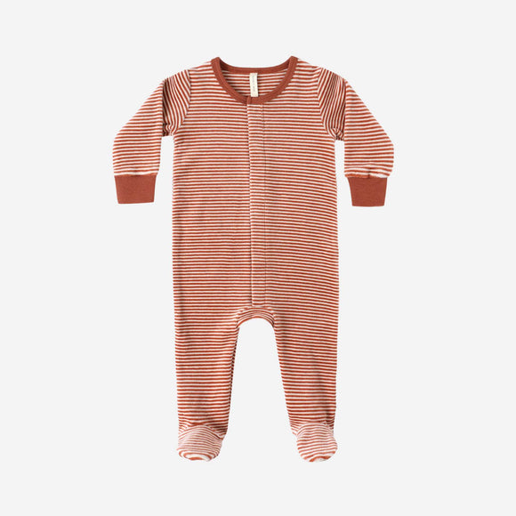 Quincy Mae - Hidden Snap Footie - Candy Stripe