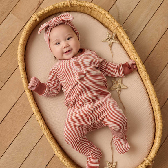 Quincy Mae - Hidden Snap Footie - Candy Stripe