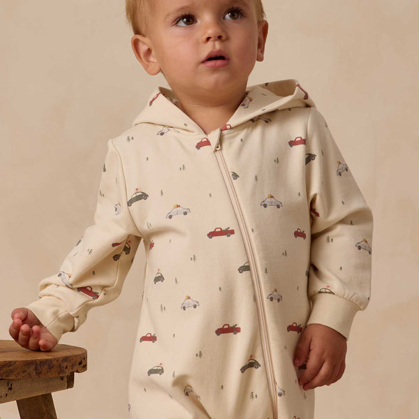 Quincy Mae - Hooded Jumpsuit - Cars