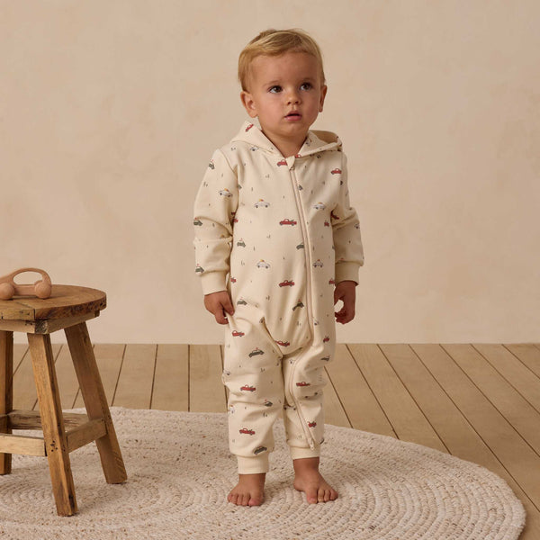 Quincy Mae - Hooded Jumpsuit - Cars