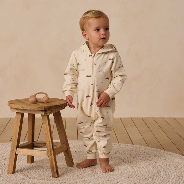 Quincy Mae - Hooded Jumpsuit - Cars