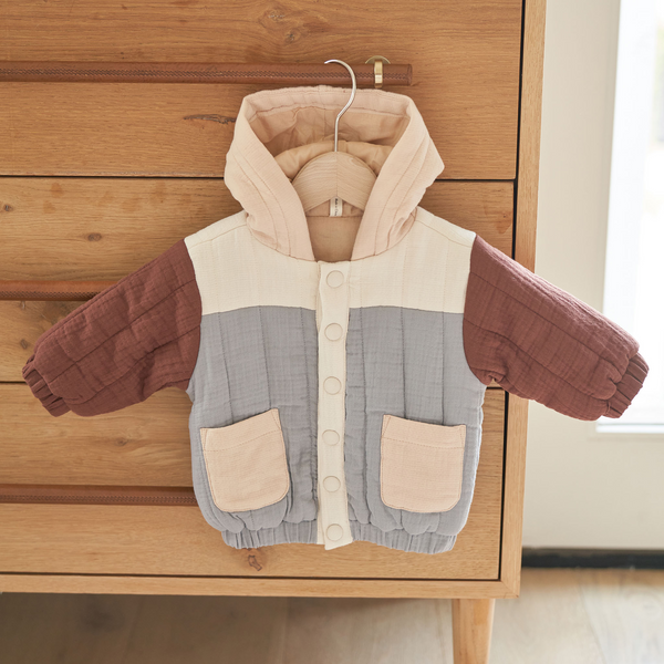 Quincy Mae - Hooded Woven Jacket - Color Block