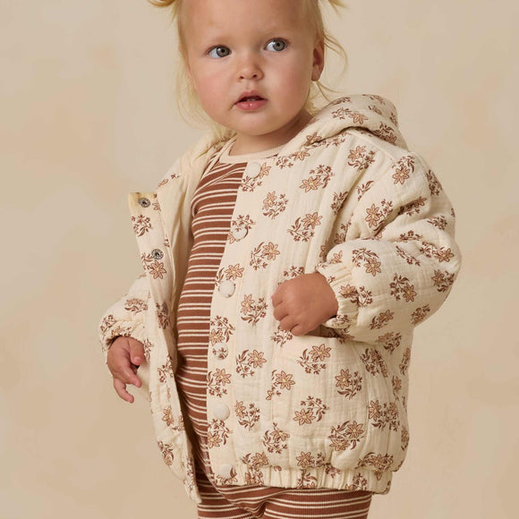 Quincy Mae - Hooded Woven Jacket - Daylily