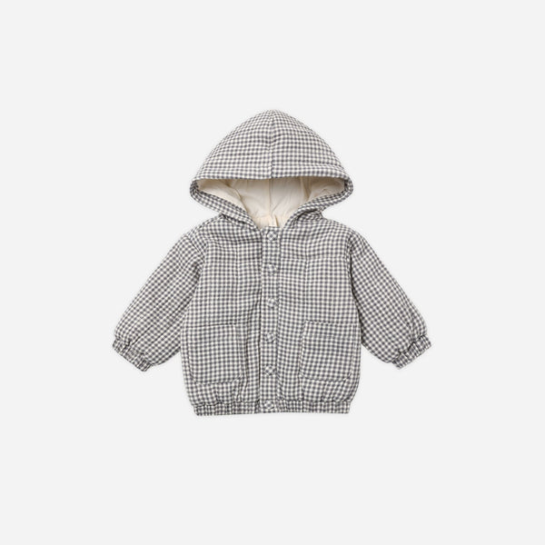 Quincy Mae - Hooded Woven Jacket - Midnight Gingham