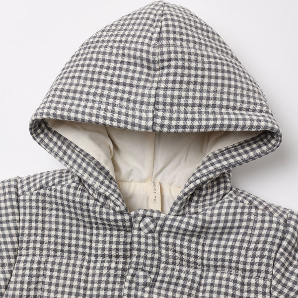 Quincy Mae - Hooded Woven Jacket - Midnight Gingham