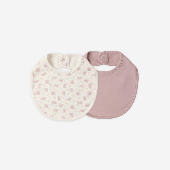 Quincy Mae - Jersey Snap Bib Pack - Flower Field, Mauve