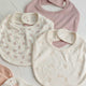 Quincy Mae - Jersey Snap Bib Pack - Flower Field, Mauve