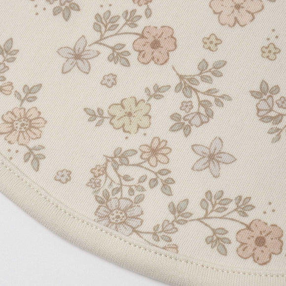 Quincy Mae -  Jersey Snap Bib, 2-Pack - Floral Vine, Dusty Rose