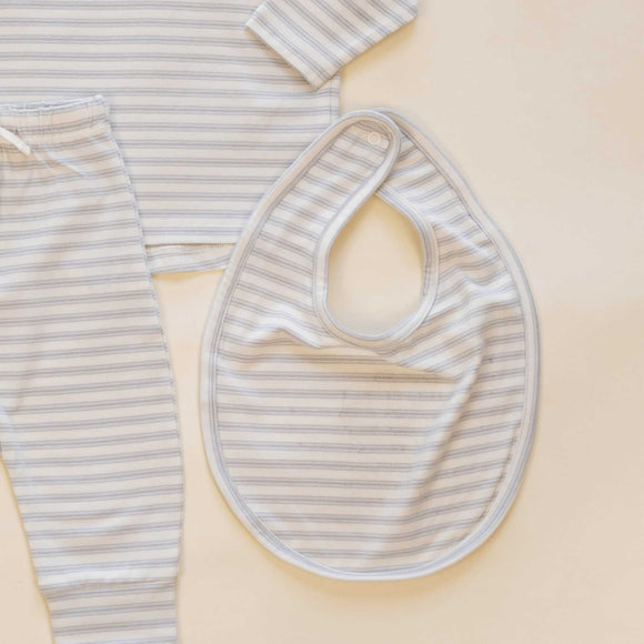 Quincy Mae -  Jersey Snap Bib, 2-Pack - Sheep, Cloud Stripe