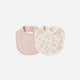 Quincy Mae - Jersey Snap Bib, 2 Pack - French Garden, Rose Micro Stripe