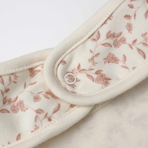 Quincy Mae - Jersey Snap Bib, 2 Pack - French Garden, Rose Micro Stripe