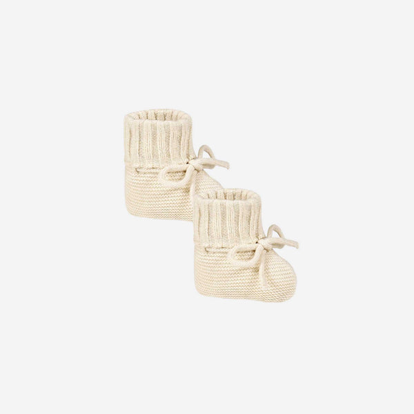 Quincy Mae - Knit Booties - Heathered Natural
