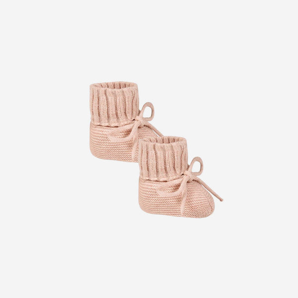 Quincy Mae - Knit Booties - Heathered Rose
