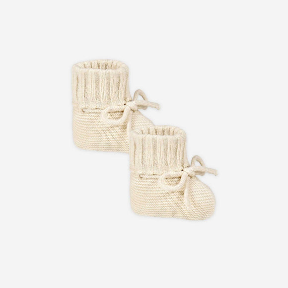 Quincy Mae - Knit Booties - Heathered Natural