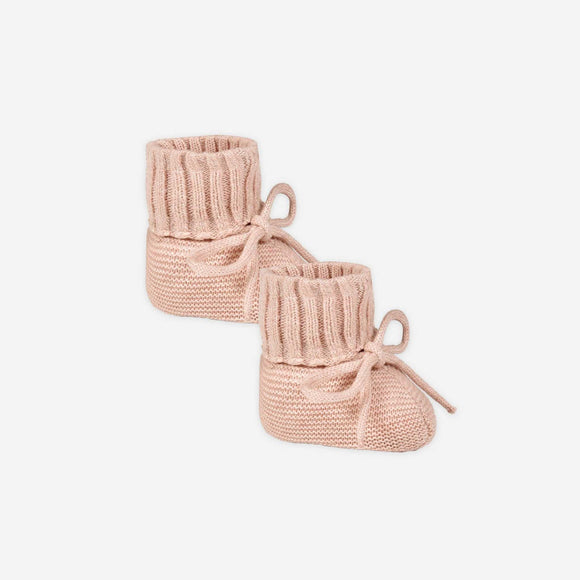 Quincy Mae - Knit Booties - Heathered Rose