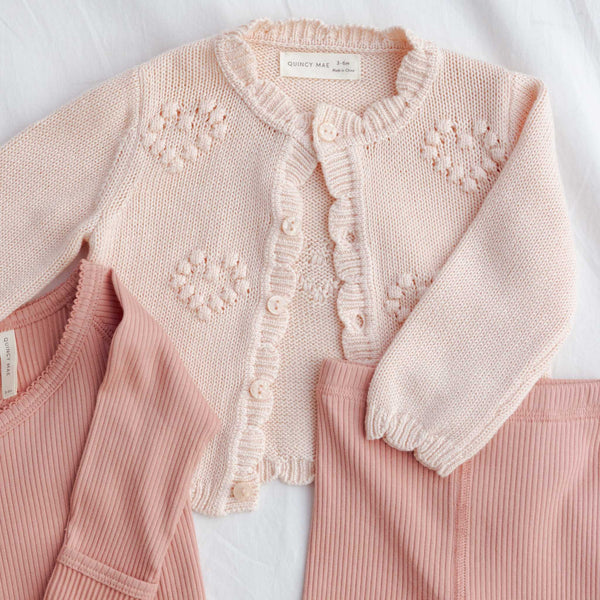 Quincy Mae - Knit Cardigan - Petal