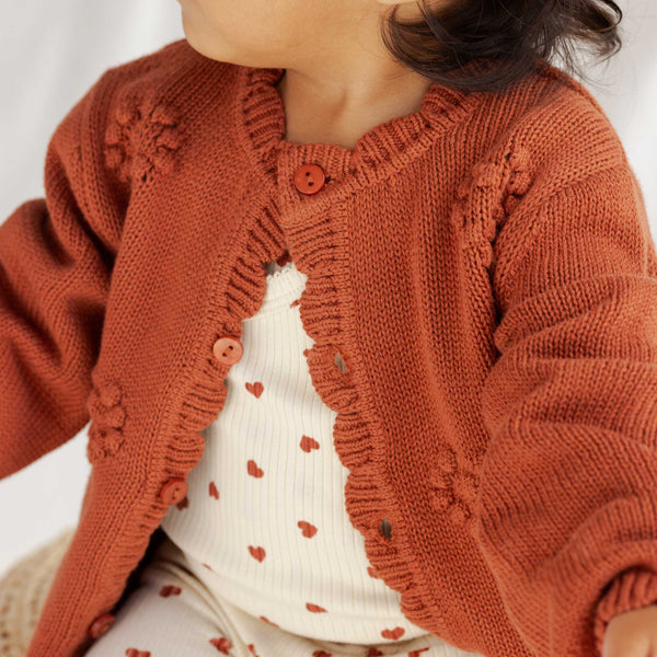 Quincy Mae - Knit Cardigan - Red