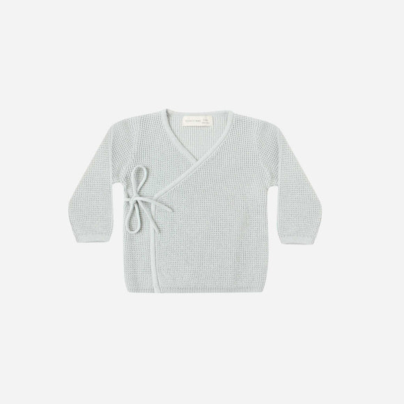 Quincy Mae - Knit Wrap Top - Ice Blue