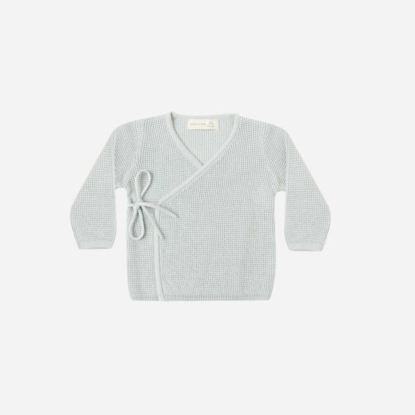 Quincy Mae - Knit Wrap Top - Ice Blue