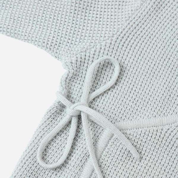Quincy Mae - Knit Wrap Top - Ice Blue