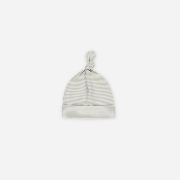 Quincy Mae - Knotted Baby Hat - Sky Micro Stripe