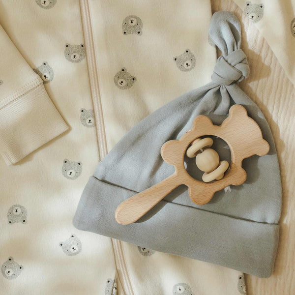 Quincy Mae - Knotted Baby Hat - Steel Blue