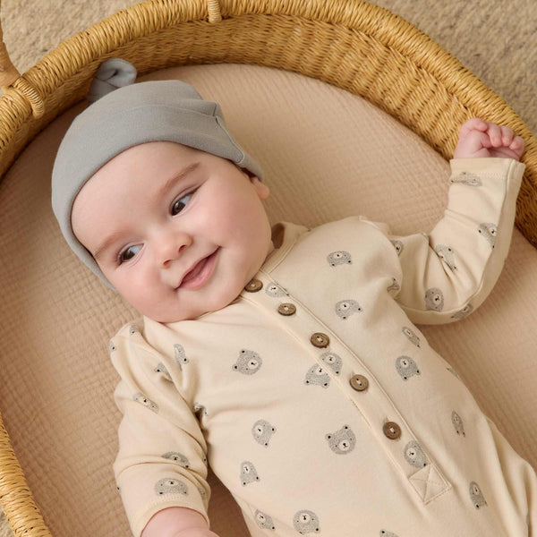 Quincy Mae - Knotted Baby Hat - Steel Blue
