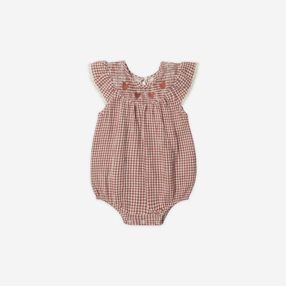 Quincy Mae - Lenore Romper - Red Gingham