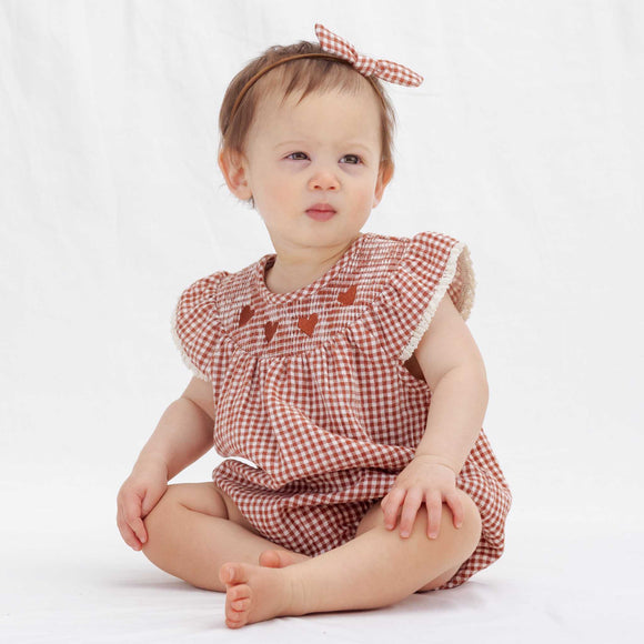 Quincy Mae - Lenore Romper - Red Gingham