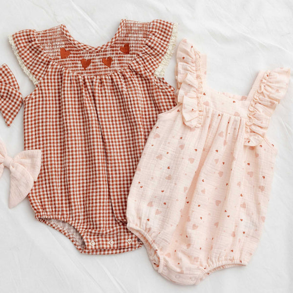 Quincy Mae - Lenore Romper - Red Gingham