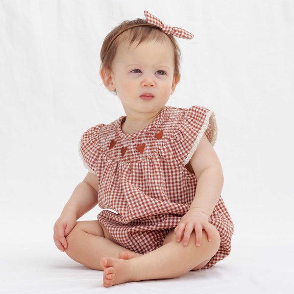 Quincy Mae - Little Knot Headband - Red Gingham