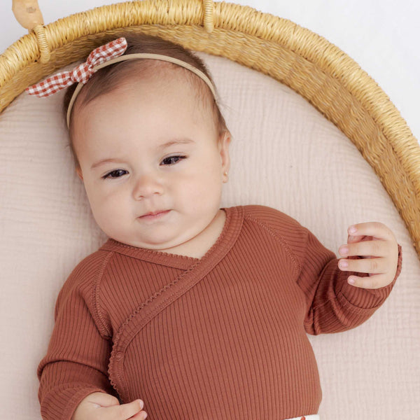 Quincy Mae - Little Knot Headband - Red Gingham