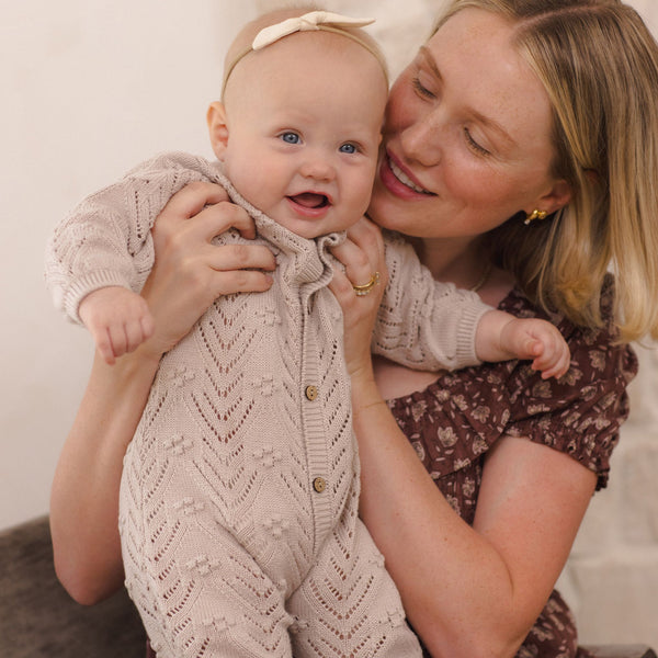 Quincy Mae - Long Sleeve Bubble Romper - Lilac Mist