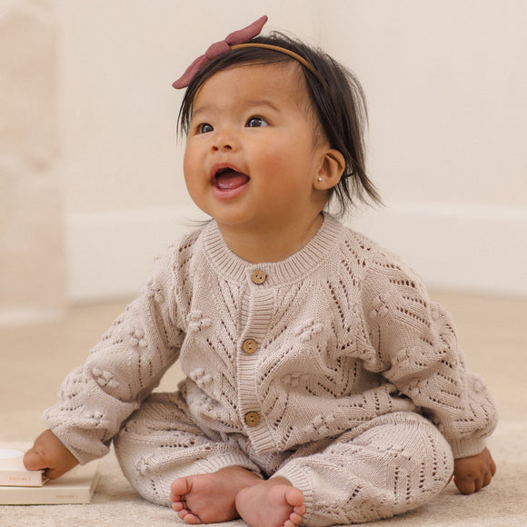 Quincy Mae - Long Sleeve Bubble Romper - Lilac Mist