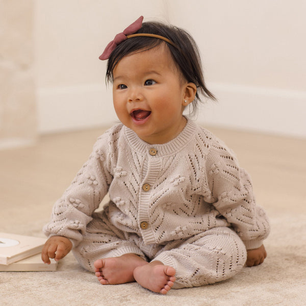 Quincy Mae - Long Sleeve Bubble Romper - Lilac Mist