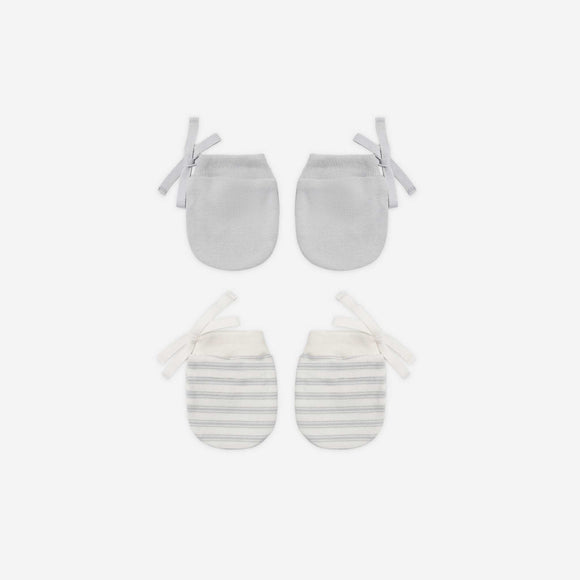Quincy Mae - No Scratch Mittens, Set of 2 Cloud Stripe, Cloud
