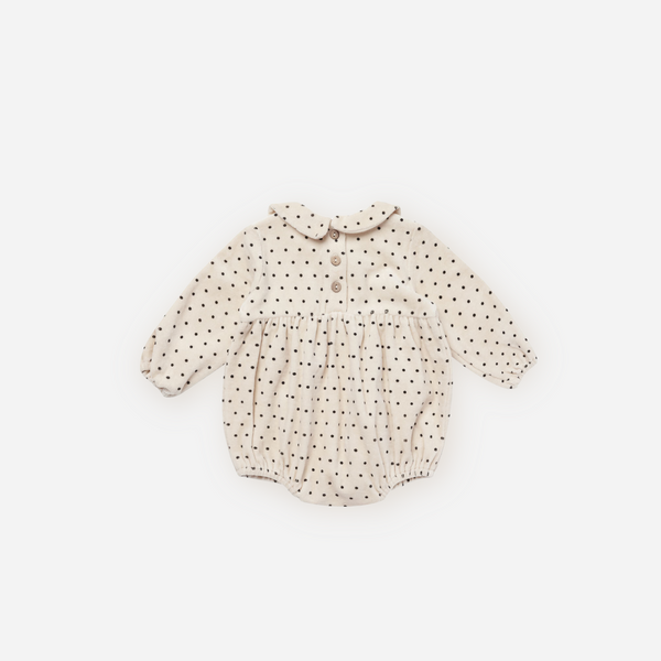 Quincy Mae - Peter Pan Romper - Polka Dot