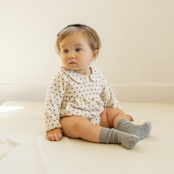 Quincy Mae - Peter Pan Romper - Polka Dot